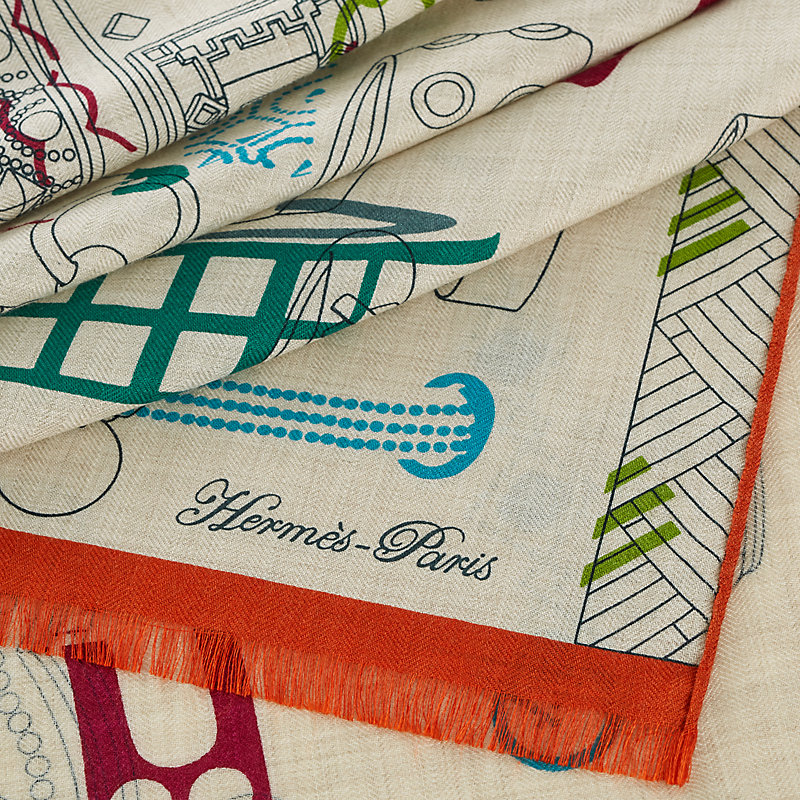 Colliers de Chiens Imprimeur Fou rectangle - Beige | Hermès Canada